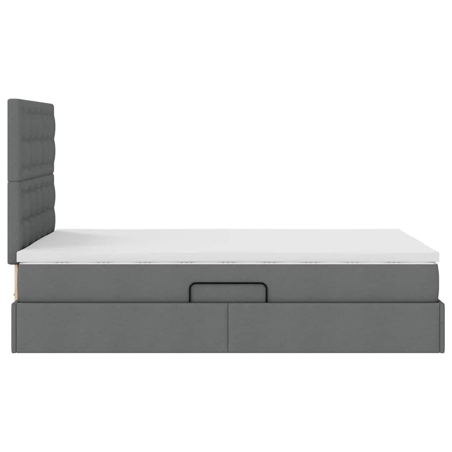 Opslag bed met matras Donkergrijs 120 x 190 cm Nep Leer