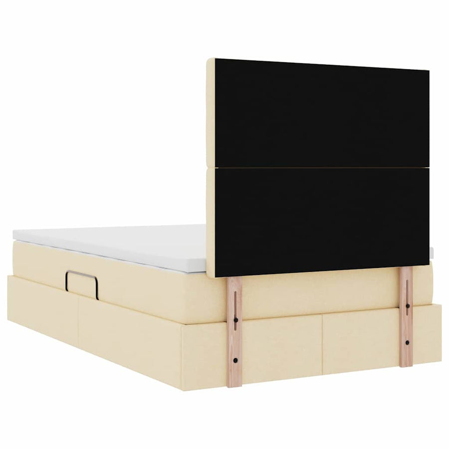 Opslag bed met matras met matras Crème 120 x 190 cm Stof
