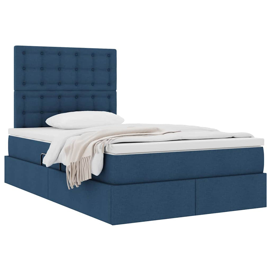 Opslag bed met matras met matras Blauw 120 x 190 cm Stof