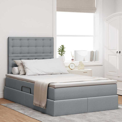 Opslag bed met matras Lichtgrijs 120 x 200 cm Nep Leer