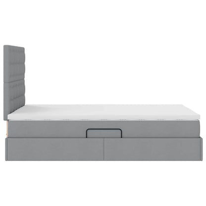 Opslag bed met matras Lichtgrijs 120 x 200 cm Nep Leer