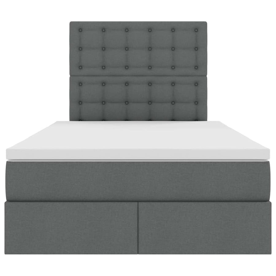 Opslag bed met matras Donkergrijs 120 x 200 cm Nep Leer