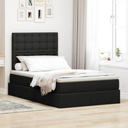 Opbergbed met matras 120x200 cm zwart polyester