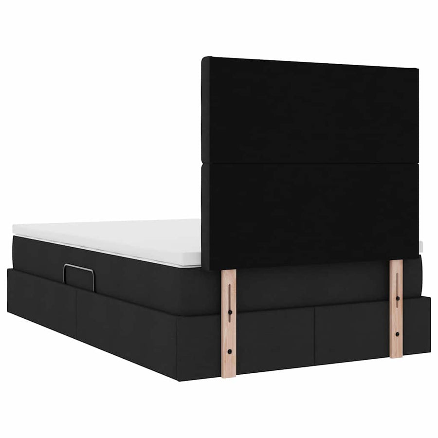 Opslag bed met matras met opslag Zwart 120 x 200 cm Nep Leer