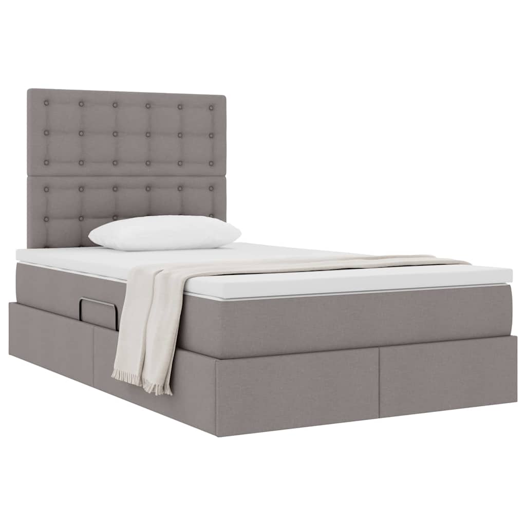Opslag bed met matras met opslag Taupe 120 x 200 cm Nep Leer