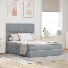Opslag Bed Met Matras Polyester Lichtgrijs 140 x 190 cm Knoppen