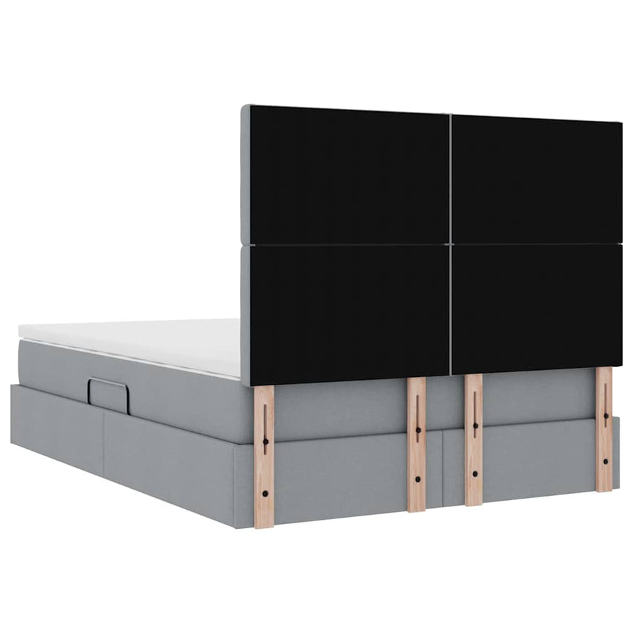Opslag Bed Met Matras Polyester Lichtgrijs 140 x 190 cm Knoppen