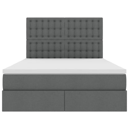 Opslag bed met matras Donkergrijs 140 x 190 cm Nep Leer