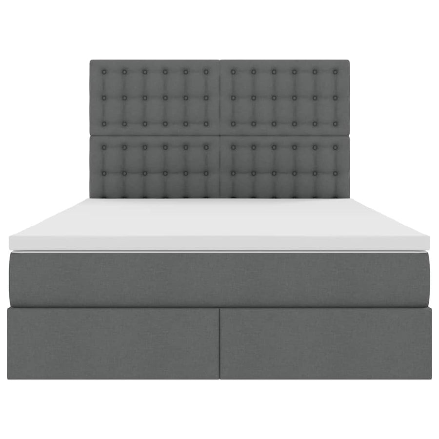Opslag bed met matras Donkergrijs 140 x 190 cm Nep Leer