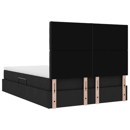 Opslag bed met matras met opslag Zwart 140 x 190 cm Nep Leer