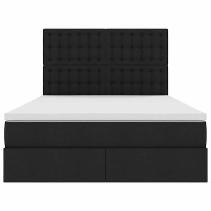 Opslag bed met matras met opslag Zwart 140 x 190 cm Nep Leer