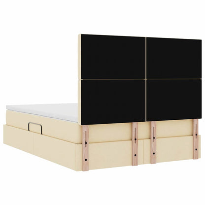 Opslag bed met matras met matras Crème 140 x 190 cm Polyester