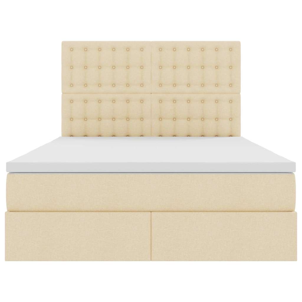 Opslag bed met matras met matras Crème 140 x 190 cm Polyester