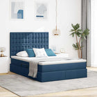 Storage Bed with Mattress Blue 140 x 190 cm Polyester