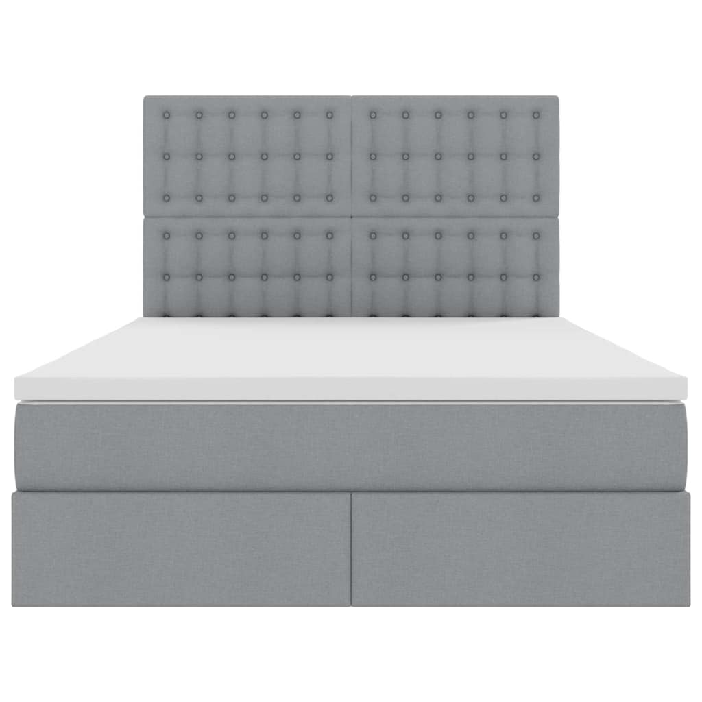 Opslag Bed Met Matras Polyester Lichtgrijs 140 x 200 cm Knoppen