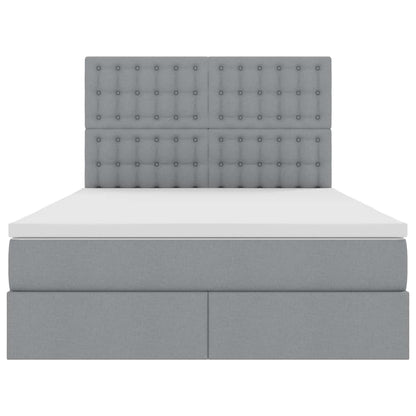Opslag Bed Met Matras Polyester Lichtgrijs 140 x 200 cm Knoppen