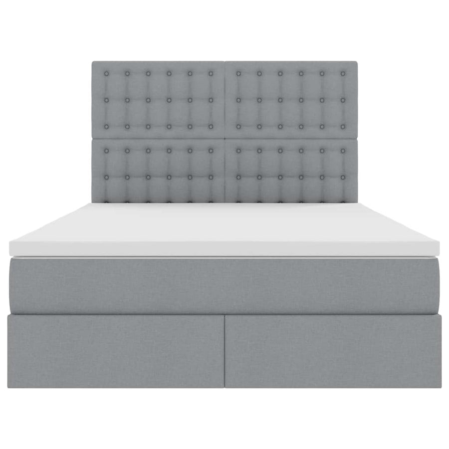 Opslag Bed Met Matras Polyester Lichtgrijs 140 x 200 cm Knoppen