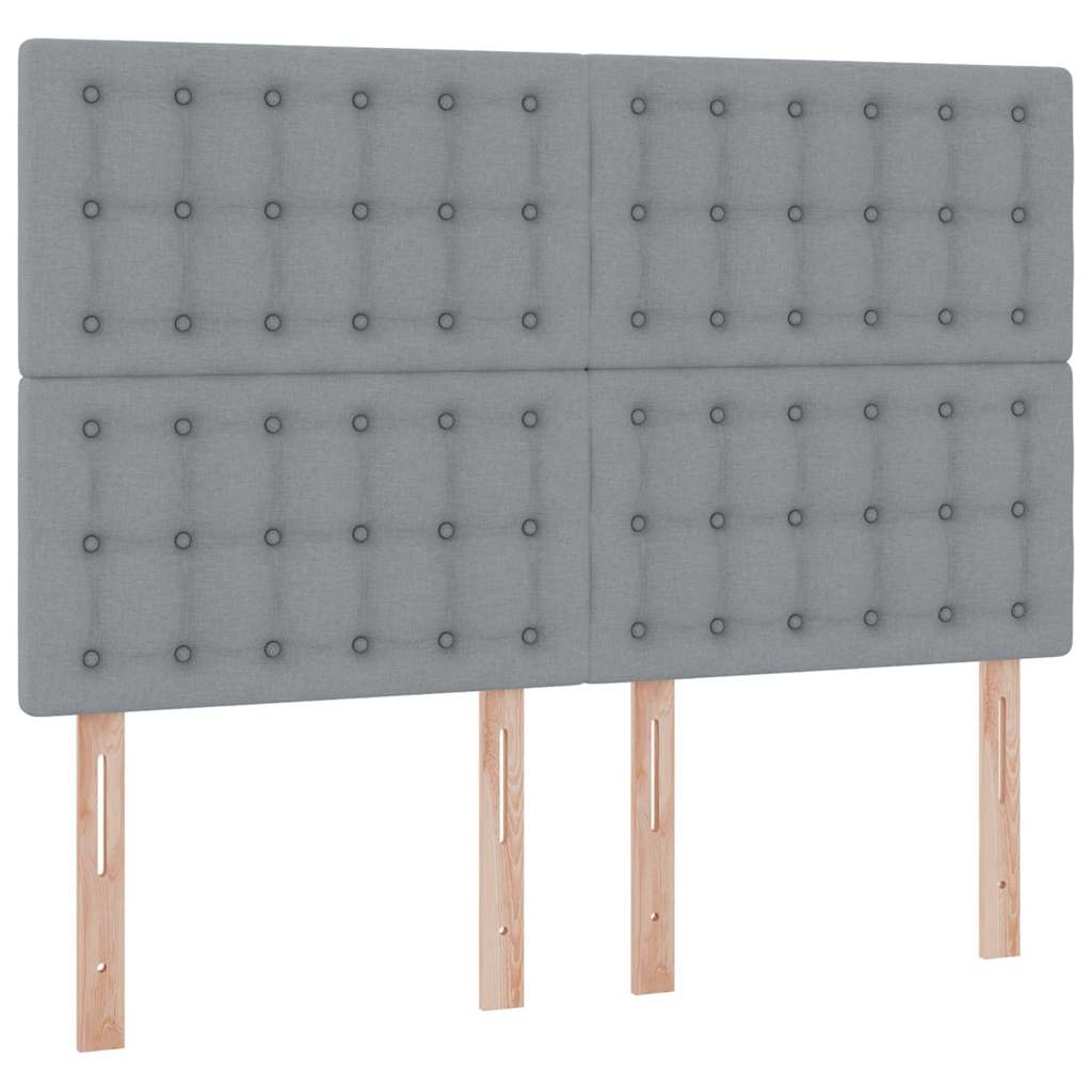 Opslag Bed Met Matras Polyester Lichtgrijs 140 x 200 cm Knoppen