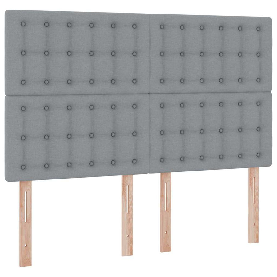 Opslag Bed Met Matras Polyester Lichtgrijs 140 x 200 cm Knoppen