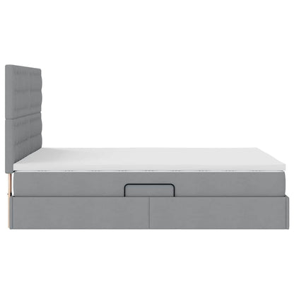 Opslag Bed Met Matras Polyester Lichtgrijs 140 x 200 cm Knoppen