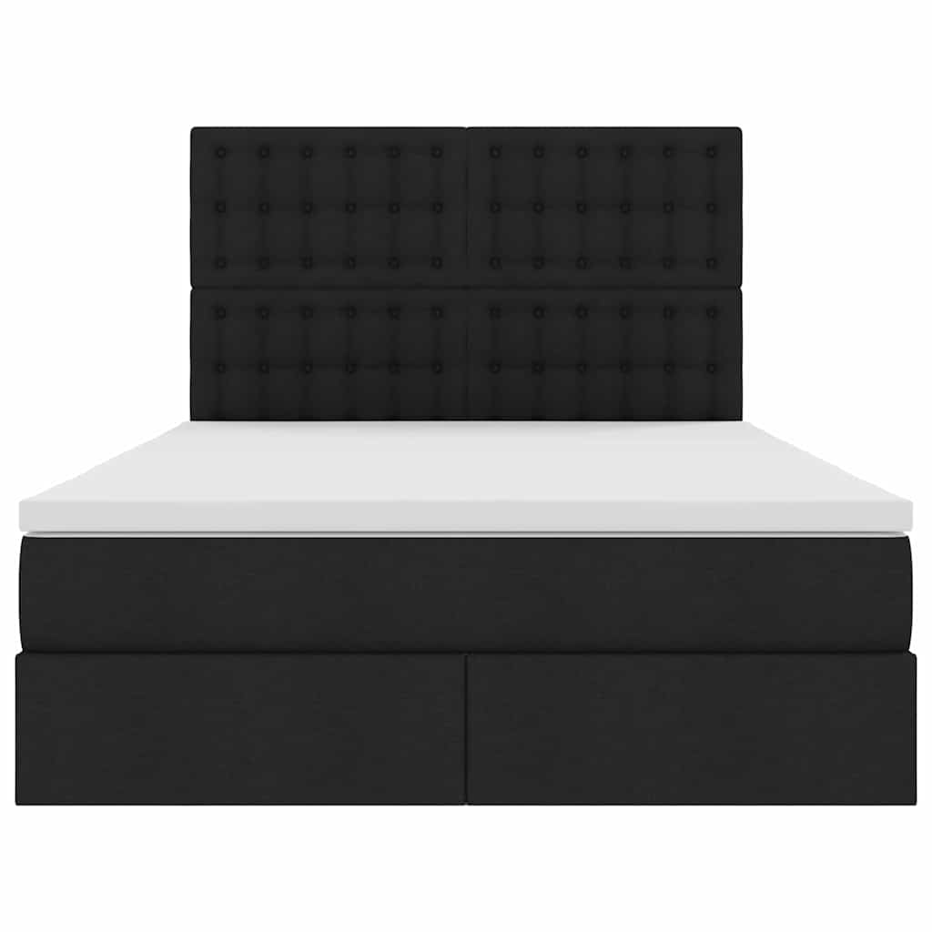 Opslag bed met matras met opslag Zwart 140 x 200 cm Nep Leer