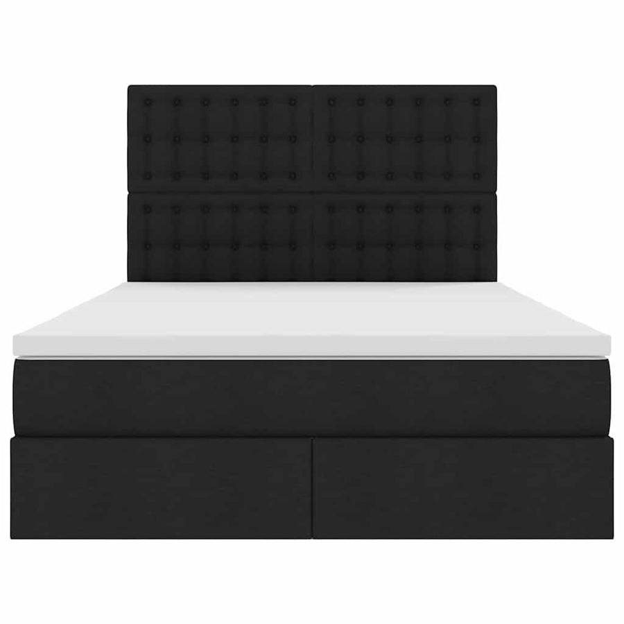 Opslag bed met matras met opslag Zwart 140 x 200 cm Nep Leer