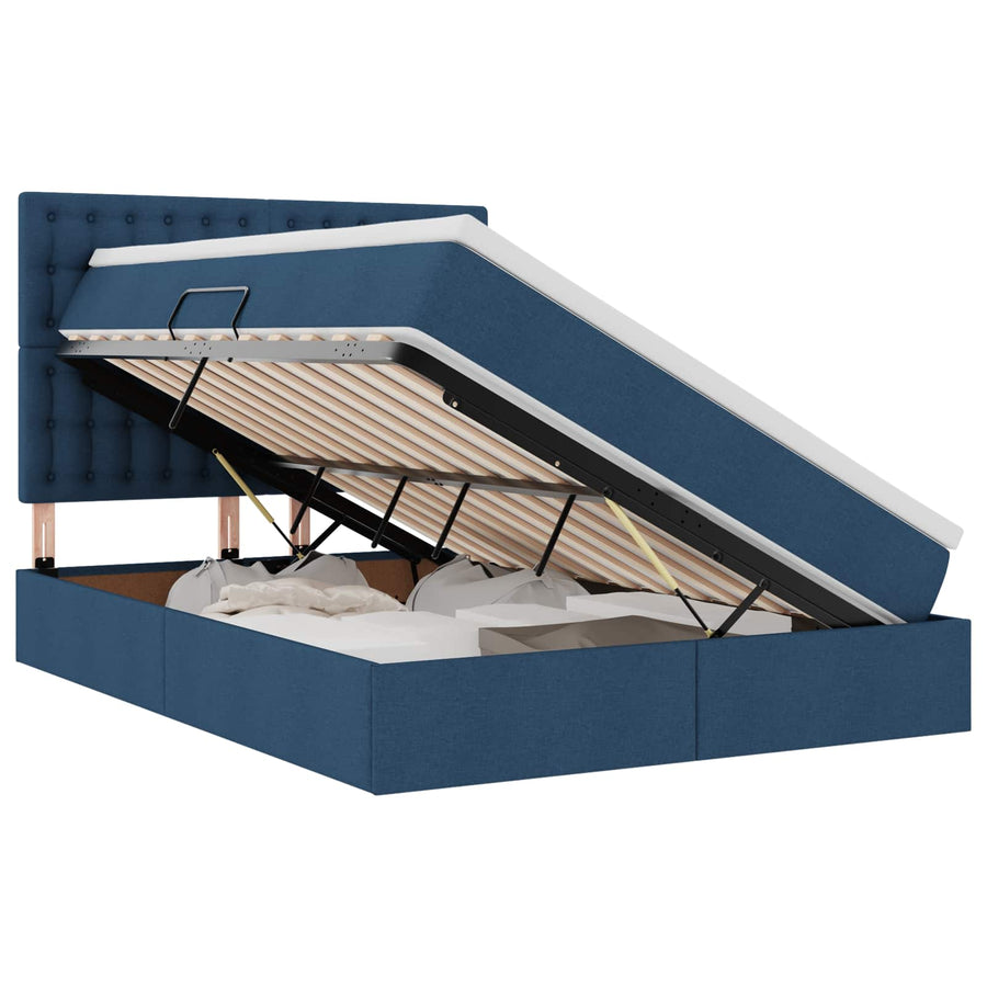 Opslag bed met matras met matras Blauw 140 x 200 cm Polyester