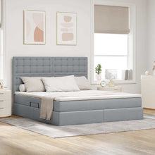 Opslag bed met matras Lichtgrijs 160 x 200 cm Nep Leer