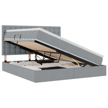 Opslag bed met matras Lichtgrijs 160 x 200 cm Nep Leer