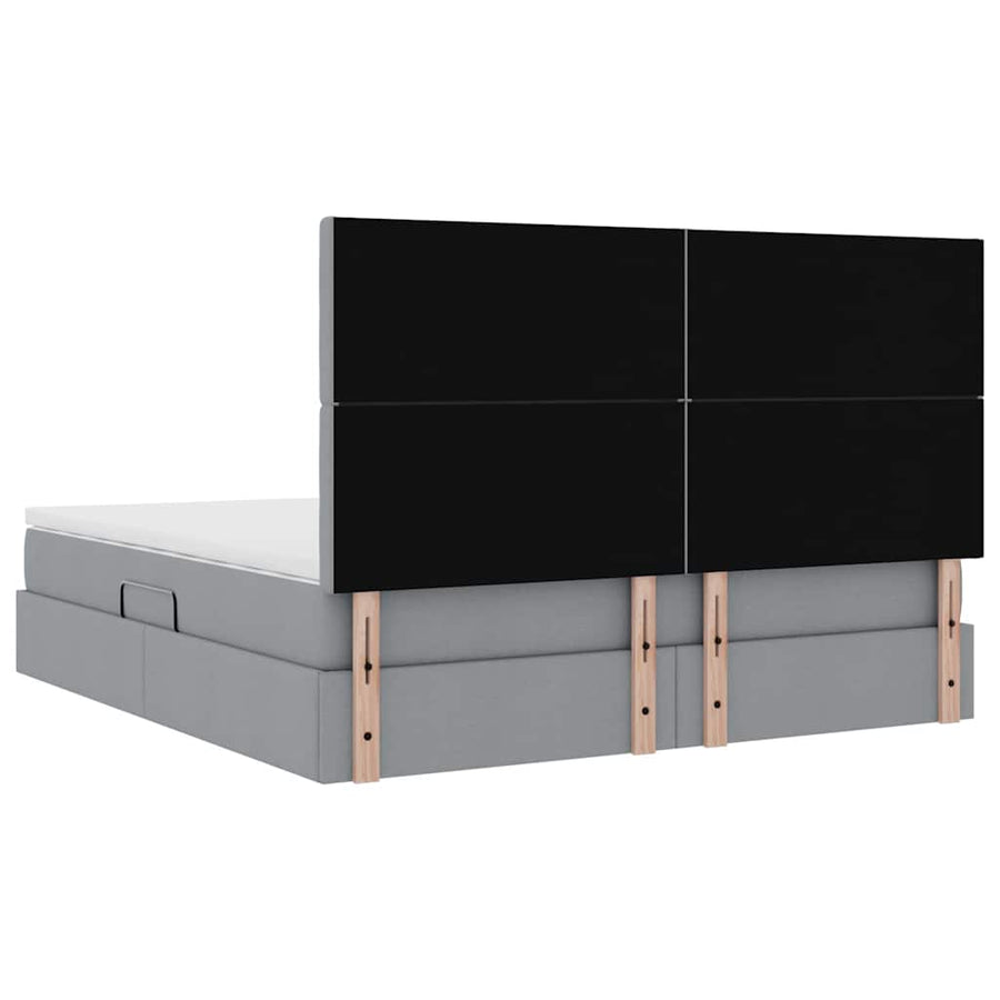 Opslag bed met matras Lichtgrijs 160 x 200 cm Nep Leer
