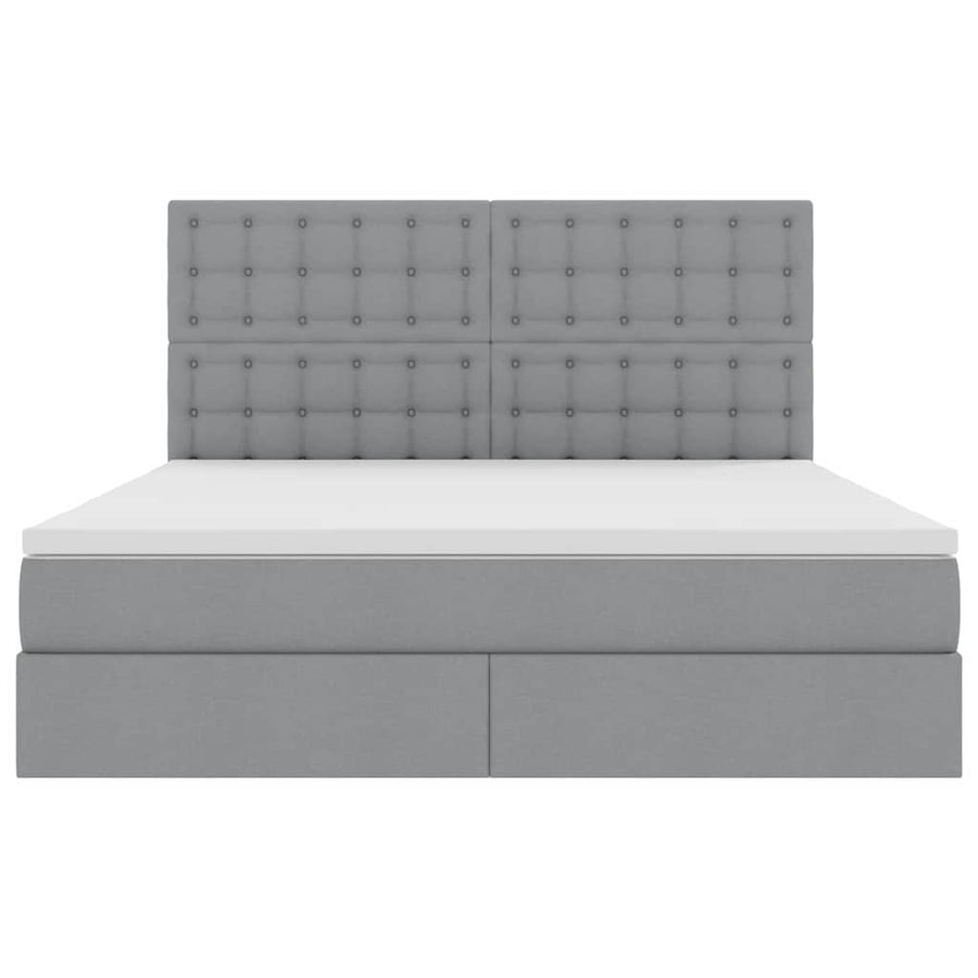 Opslag bed met matras Lichtgrijs 160 x 200 cm Nep Leer