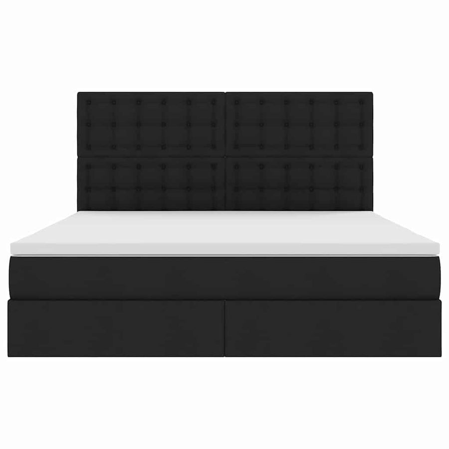 Opslag bed met matras met opslag Zwart 160 x 200 cm Nep Leer