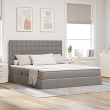 Opslag bed met matras met opslag Taupe 160 x 200 cm Nep Leer