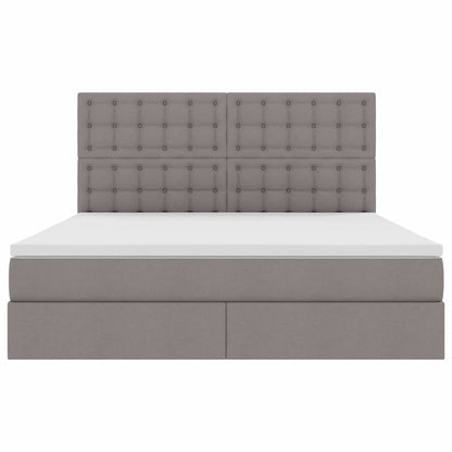 Opslag bed met matras met opslag Taupe 160 x 200 cm Nep Leer