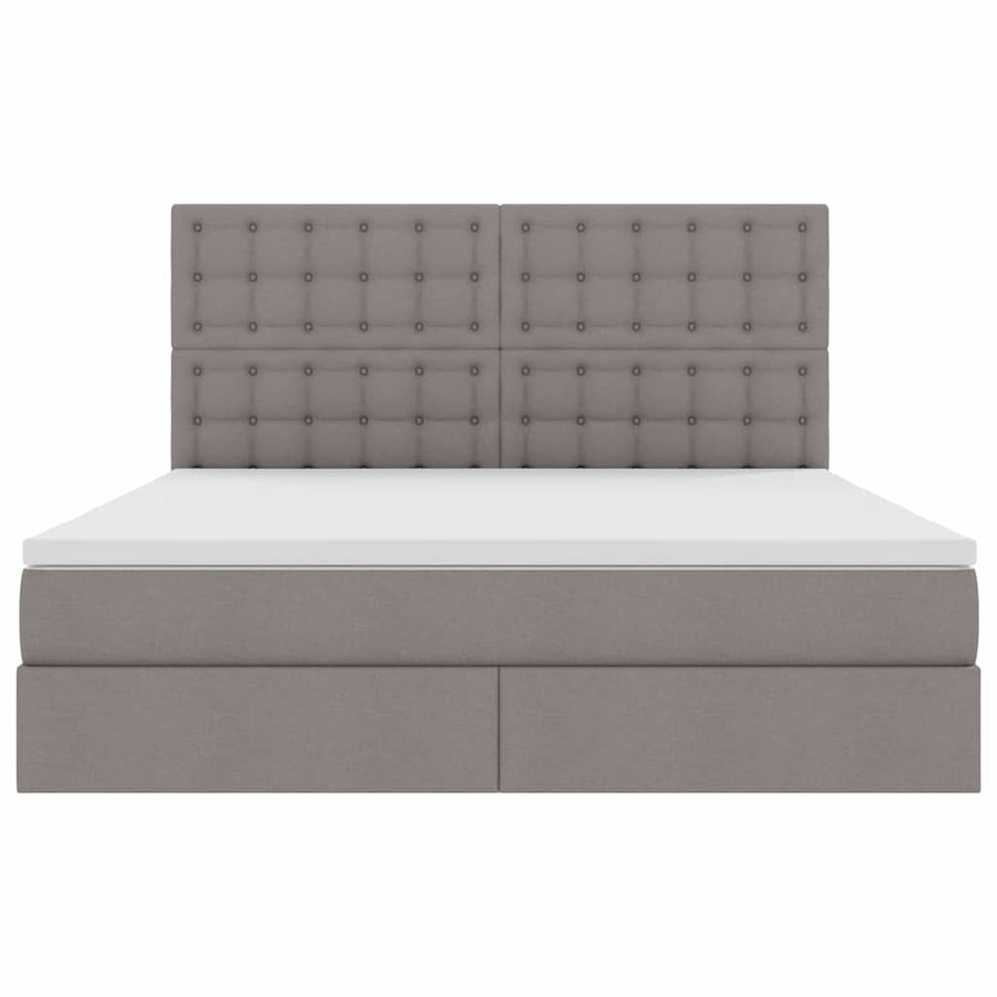 Opslag bed met matras met opslag Taupe 160 x 200 cm Nep Leer