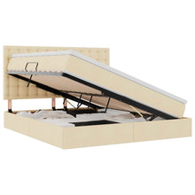 Opslag bed met matras met opslag Crème 160 x 200 cm Nep Leer