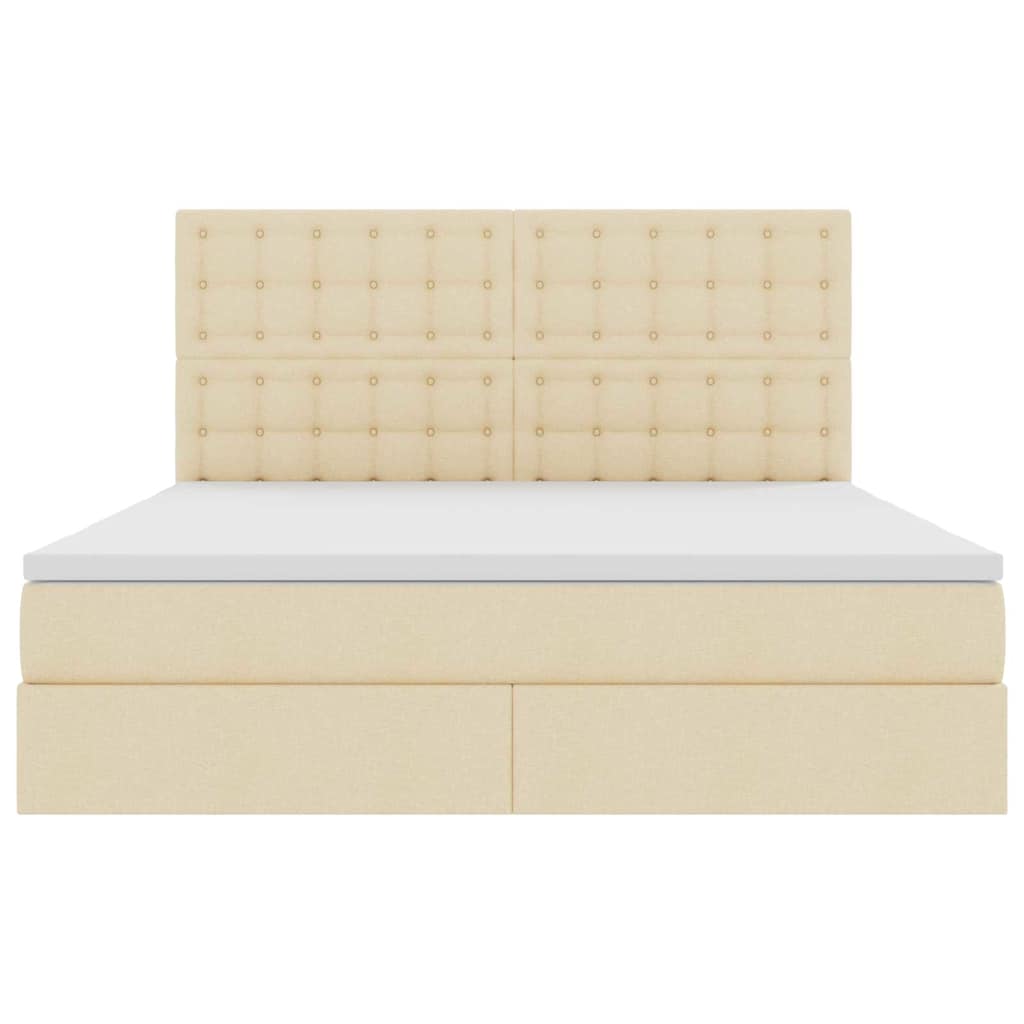 Opslag bed met matras met opslag Crème 160 x 200 cm Nep Leer