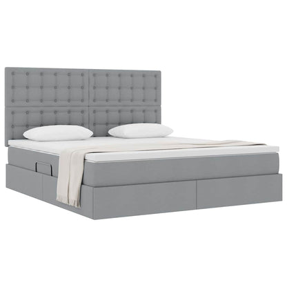 Opslag bed met matras Lichtgrijs 180 x 200 cm Nep Leer