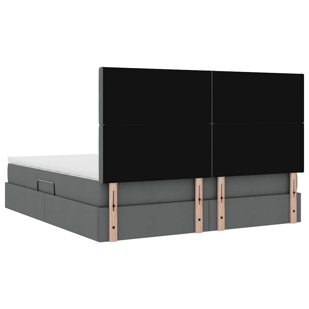 Opslag bed met matras Donkergrijs 180 x 200 cm Nep Leer
