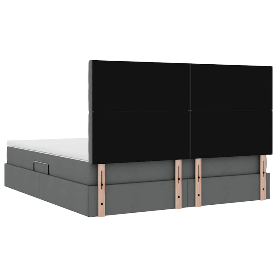Opslag bed met matras Donkergrijs 180 x 200 cm Nep Leer