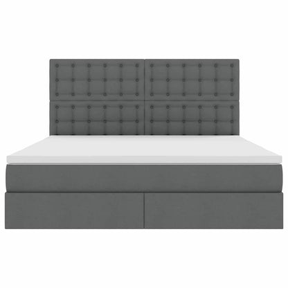 Opslag bed met matras Donkergrijs 180 x 200 cm Nep Leer