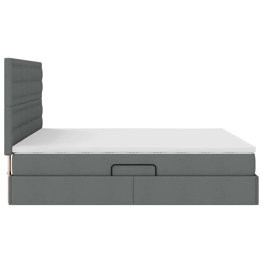Opslag bed met matras Donkergrijs 180 x 200 cm Nep Leer