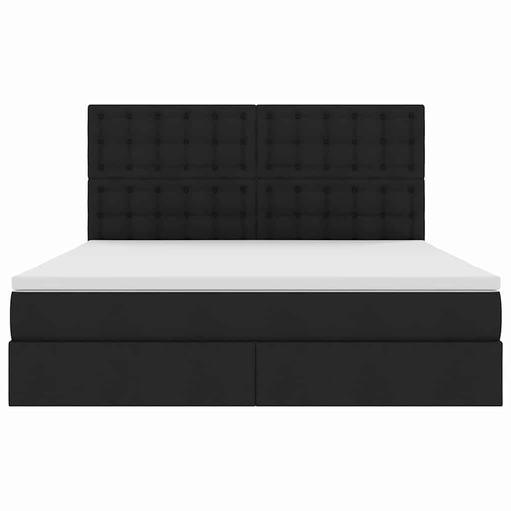 Opslag bed met matras met opslag Zwart 180 x 200 cm Nep Leer