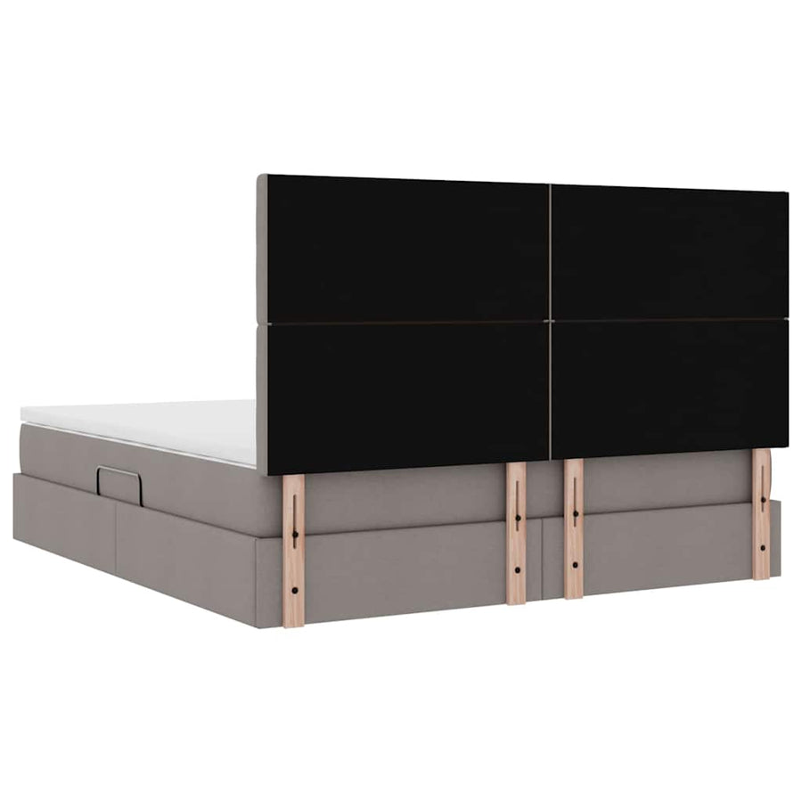 Opslag bed met matras met opslag Taupe 180 x 200 cm Nep Leer
