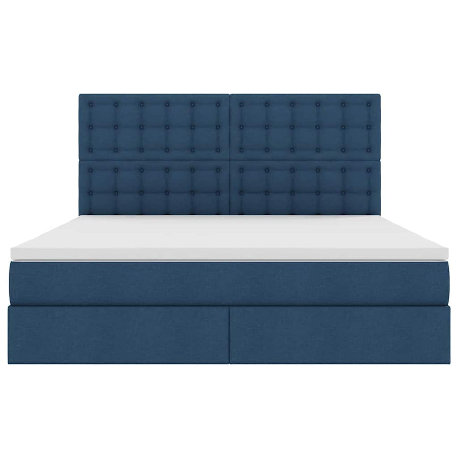 Opslag bed met matras met opslag Blauw 180 x 200 cm Nep Leer