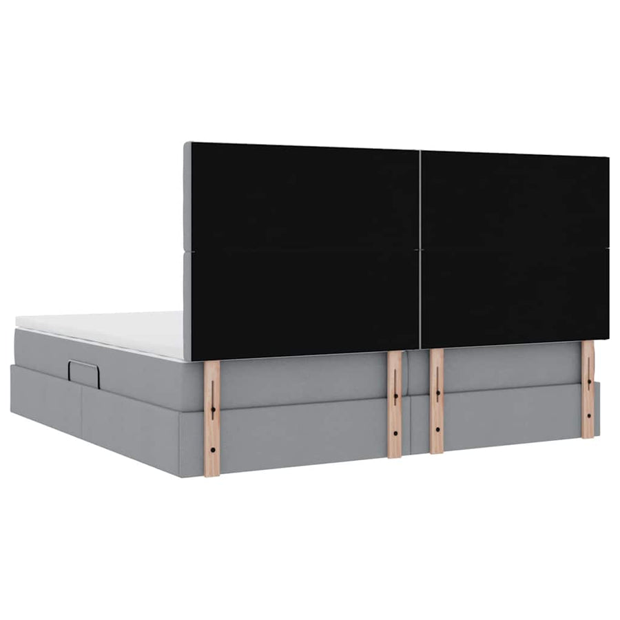Opslag bed met matras Lichtgrijs 200 x 200 cm Nep Leer