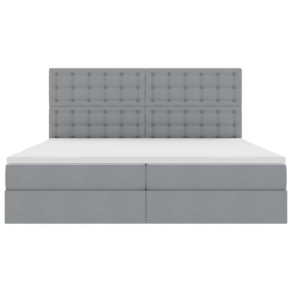 Opslag bed met matras Lichtgrijs 200 x 200 cm Nep Leer