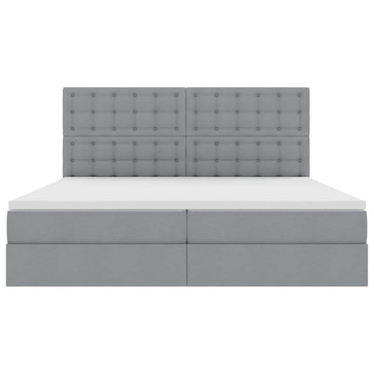 Opslag bed met matras Lichtgrijs 200 x 200 cm Nep Leer