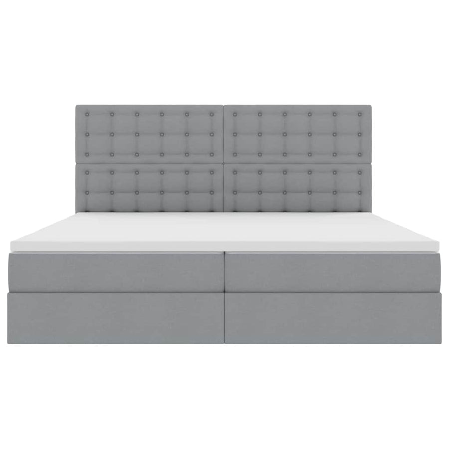 Opslag bed met matras Lichtgrijs 200 x 200 cm Nep Leer