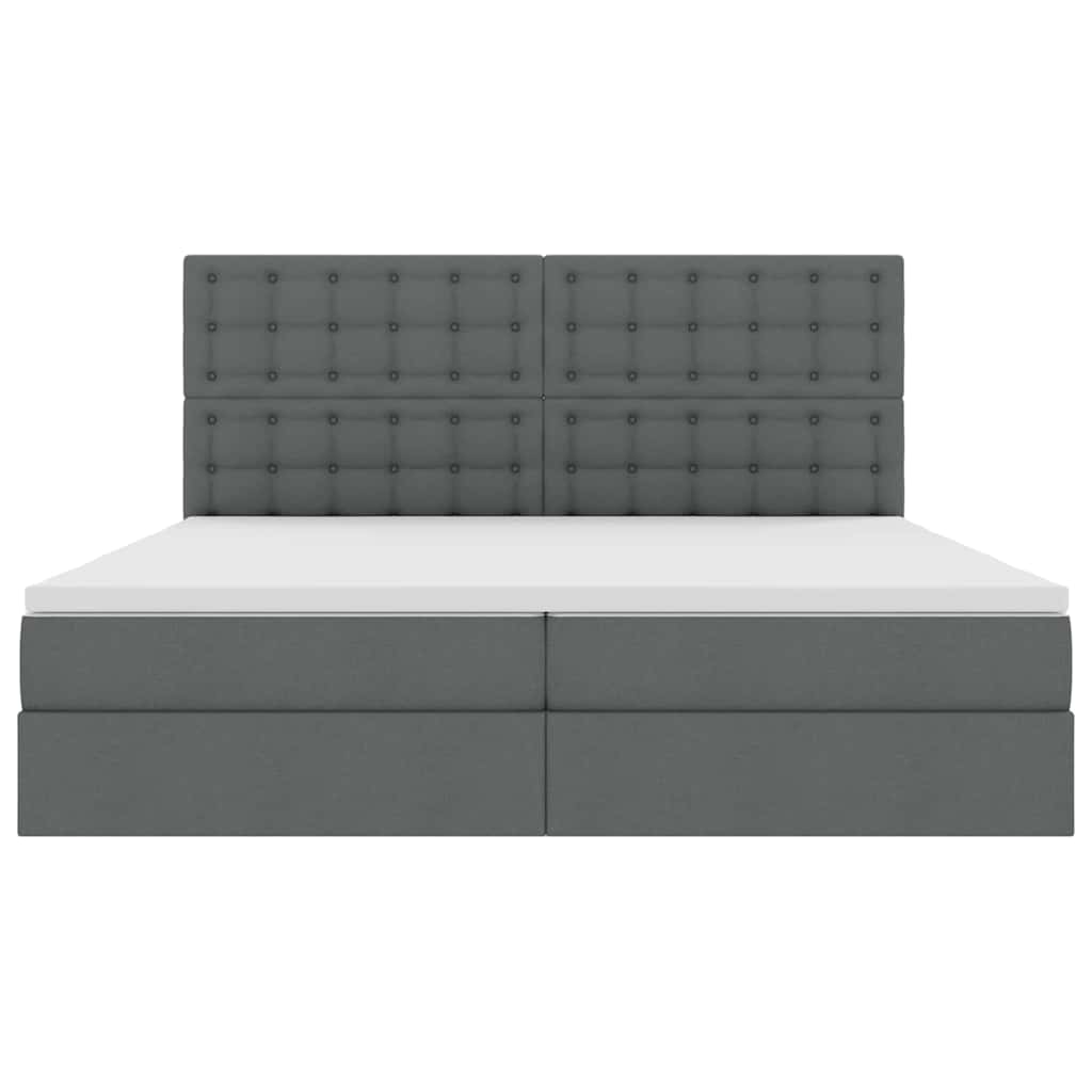 Opslag Bed Met Matras Polyester Donkergrijs 200 x 200 cm Knoppen